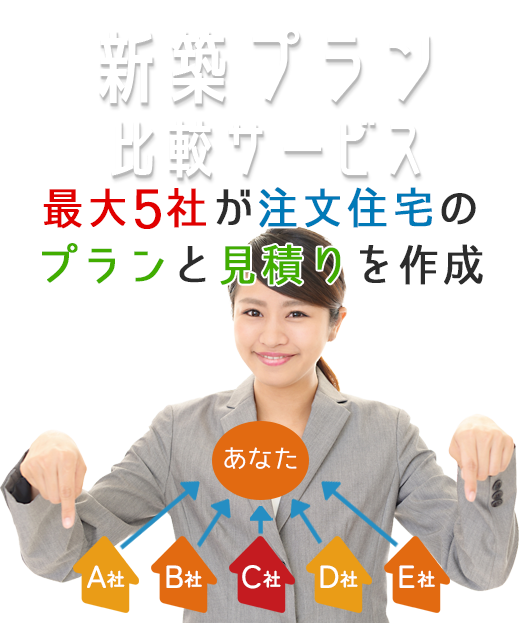 最大5社で相見積もり。注文住宅のプラン（間取り）と見積もりを作成